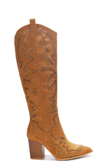 Tripoli Rhinestone Suede Cowboy Boots