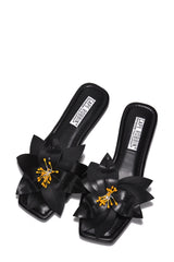 Fully Flower Square Toe Flat Sandals
