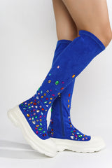 Reesy Sock with Gems Knee High Sneakers