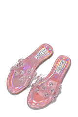 Roana Open Toe Bedazzled Flat Sandals