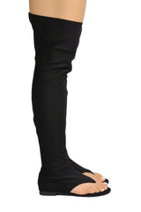 Vijaya Glossy Lycra Thigh High Sandals