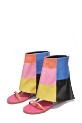 Xancho Fold Over Colorblock Flat Sandals