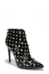 Accra Mixed Studs Stiletto Heel Ankle Boots