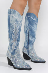 Anniston Rhinestone Pointy Toe Cowboy Boots