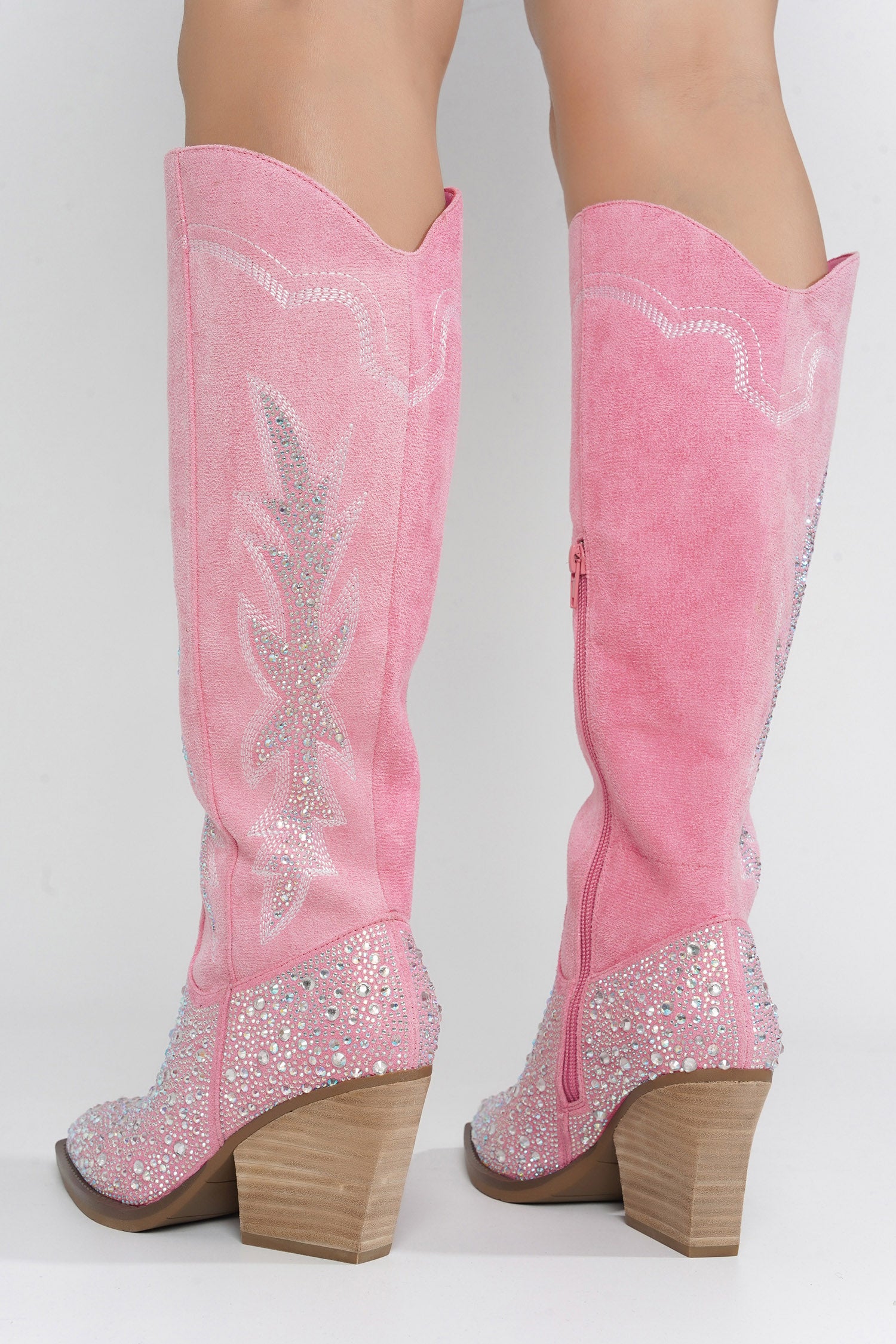 UrbanOG - Anniston Rhinestone Pointy Toe Cowboy Boots - BOOTS