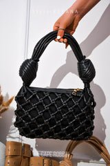 Keyana Strappy Double Knot Woven Shoulder Bag