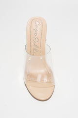 Bridi Clear Shaped Body Slip On Heels