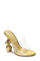 Bridi Clear Shaped Body Slip On Heels