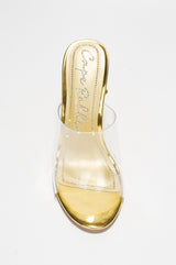 Bridi Clear Shaped Body Slip On Heels