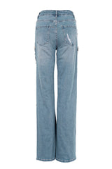 Bethina Rhinestone Gem Distressed Denim Jeans