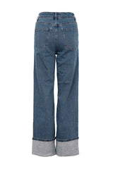 Deloris Rhinestone Coated Washed Denim Jeans