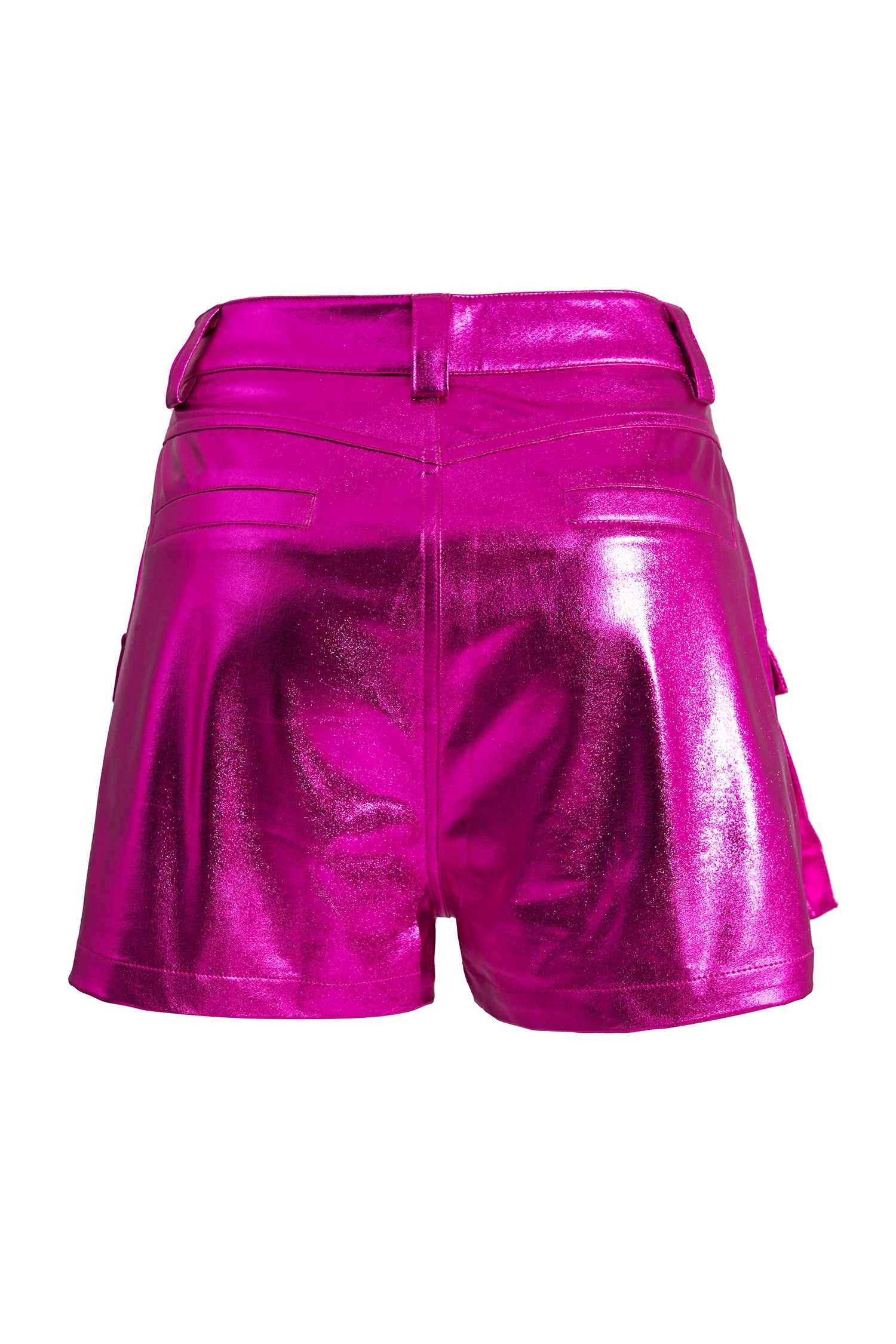 UrbanOG - Marleah Metallic Shorts w/ Flap Cargo Pockets - PANTS
