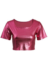 Sissy Metallic Cropped Top and Shorts Set
