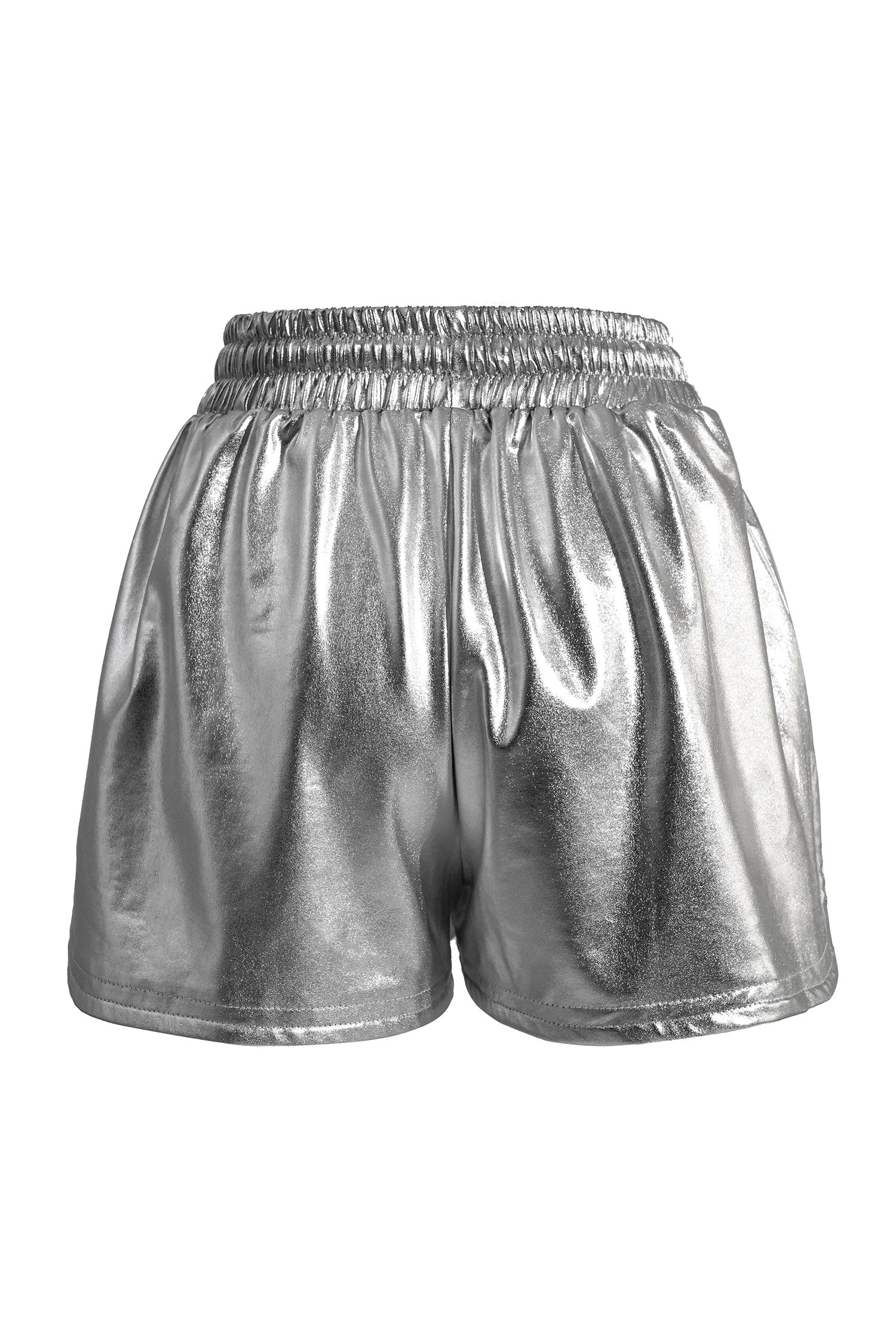 UrbanOG - Sissy Metallic Cropped Top and Shorts Set - TWOPIECE