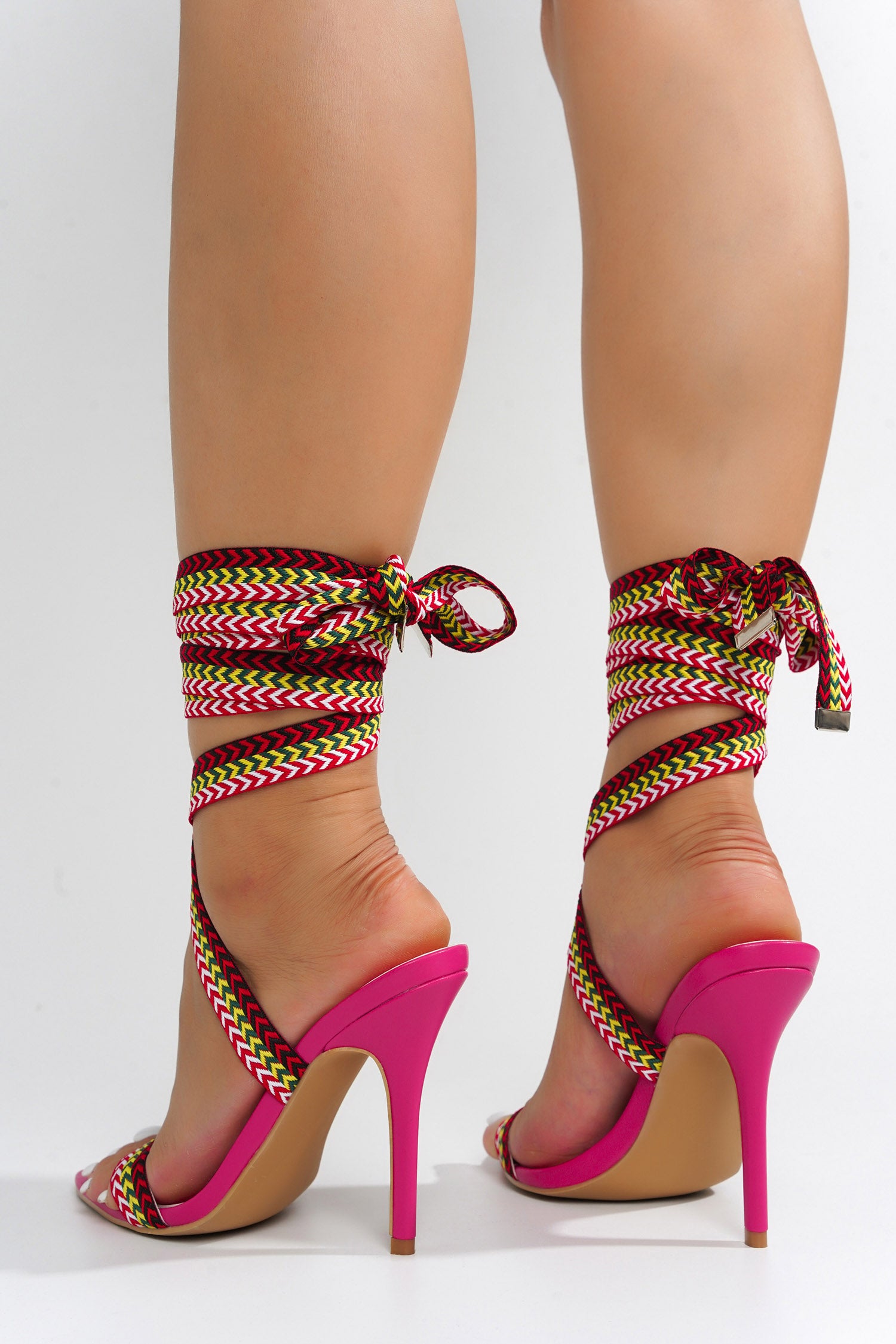 UrbanOG - Celinda Strappy Lace-Up Pointy Toe High Heels - HEELS