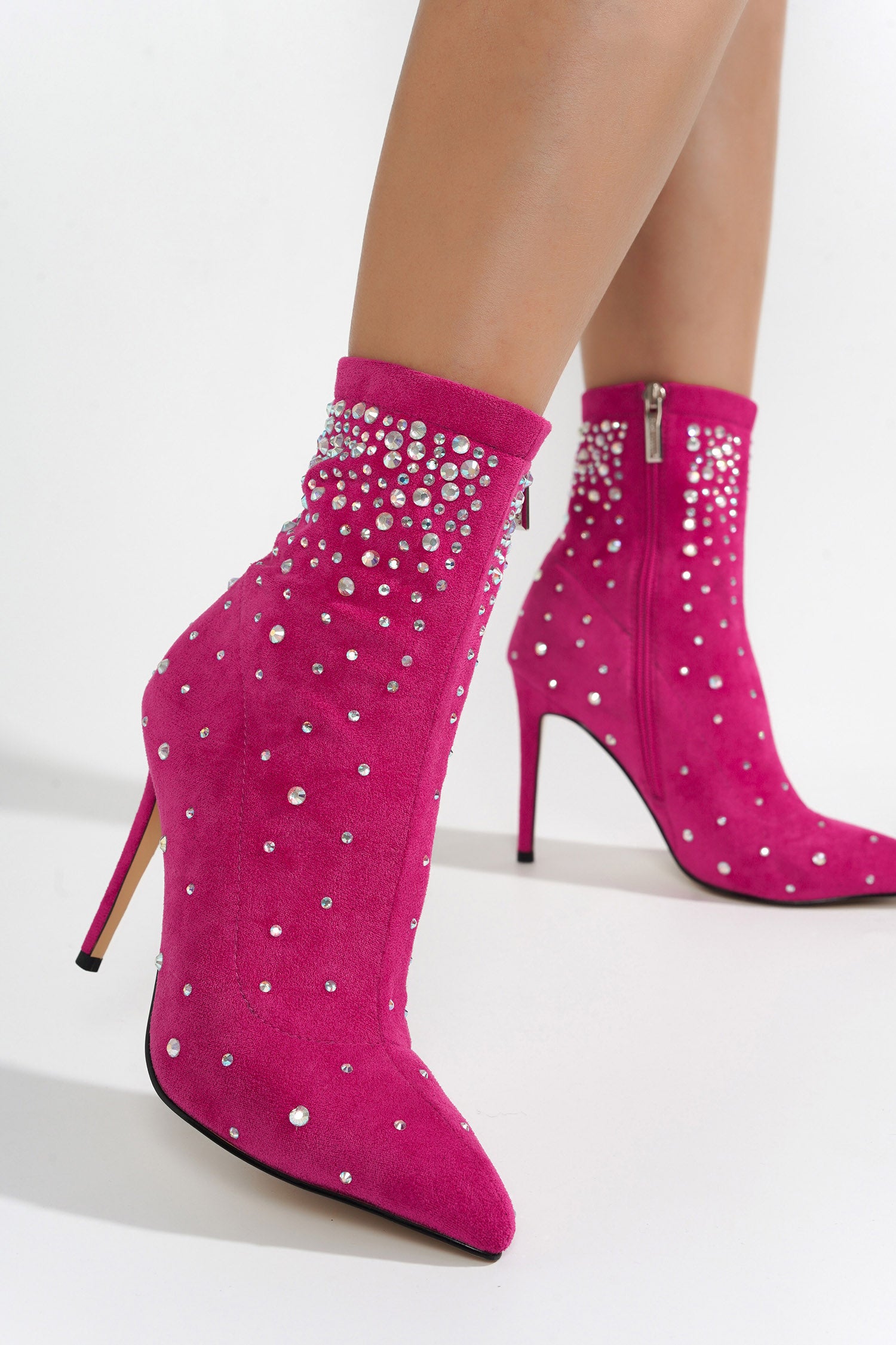 UrbanOG - Claremont Rhinestone-Crusted Ankle Boots - BOOTIES