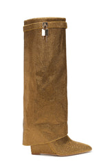 Crara Fold Over Rhinestone Boots