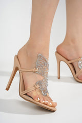 Elyssa Butterfly With Rhinestone Round Toe Heels