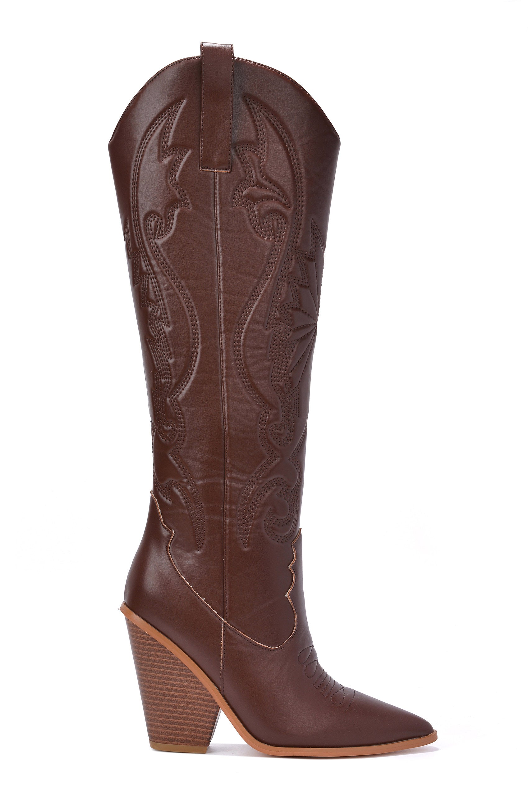 UrbanOG - Encanted Pointy Toe Knee High Cowboy Boots - BOOTS