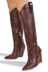 Encanted Pointy Toe Knee High Cowboy Boots