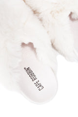 Grande Fur Round Toe Flat Sandals