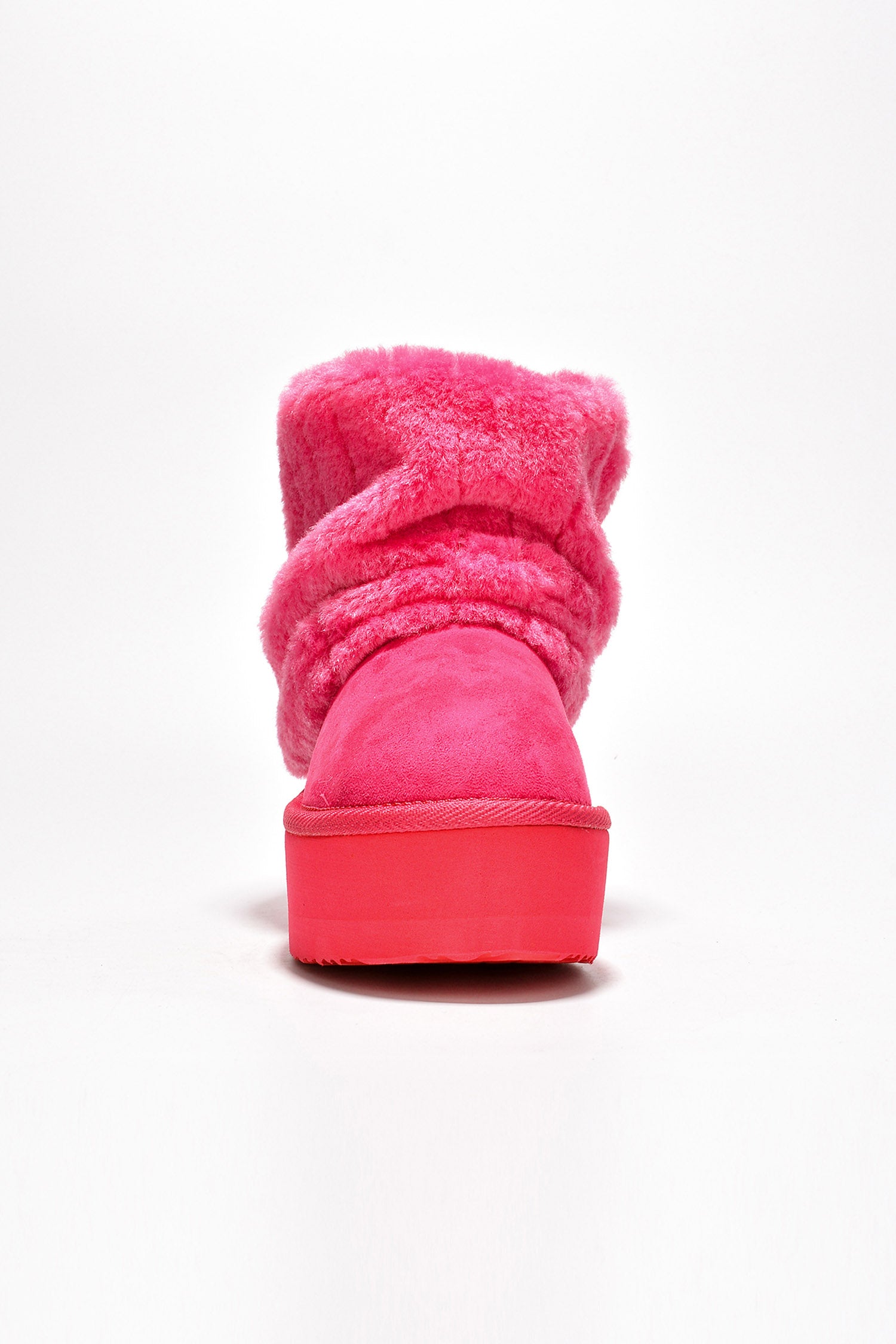 UrbanOG - Kneeyo Fold-Over Fur & Suede Platform Booties - BOOTIES