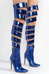 pointy toe,skinny high heels,thigh high boots,spiral wrap around