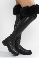 Meghani Fur-Coated Over-the-Knee Boots