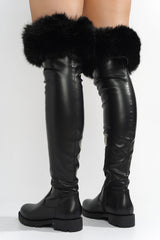 Meghani Fur-Coated Over-the-Knee Boots