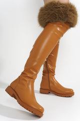 Meghani Fur-Coated Over-the-Knee Boots