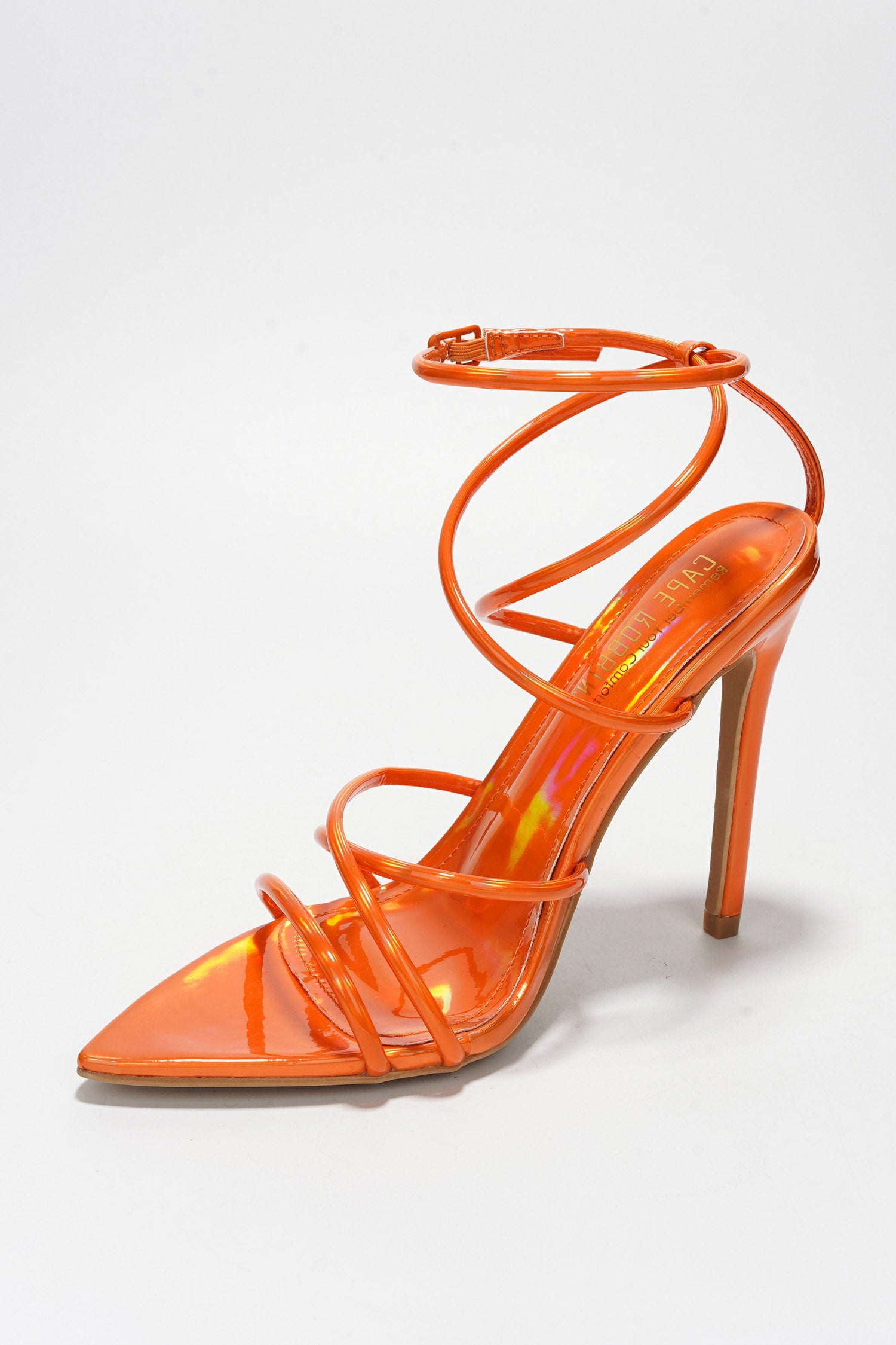UrbanOG - Nabil Pointed Open Toe Stiletto Heels in Metallic Finish - HEELS