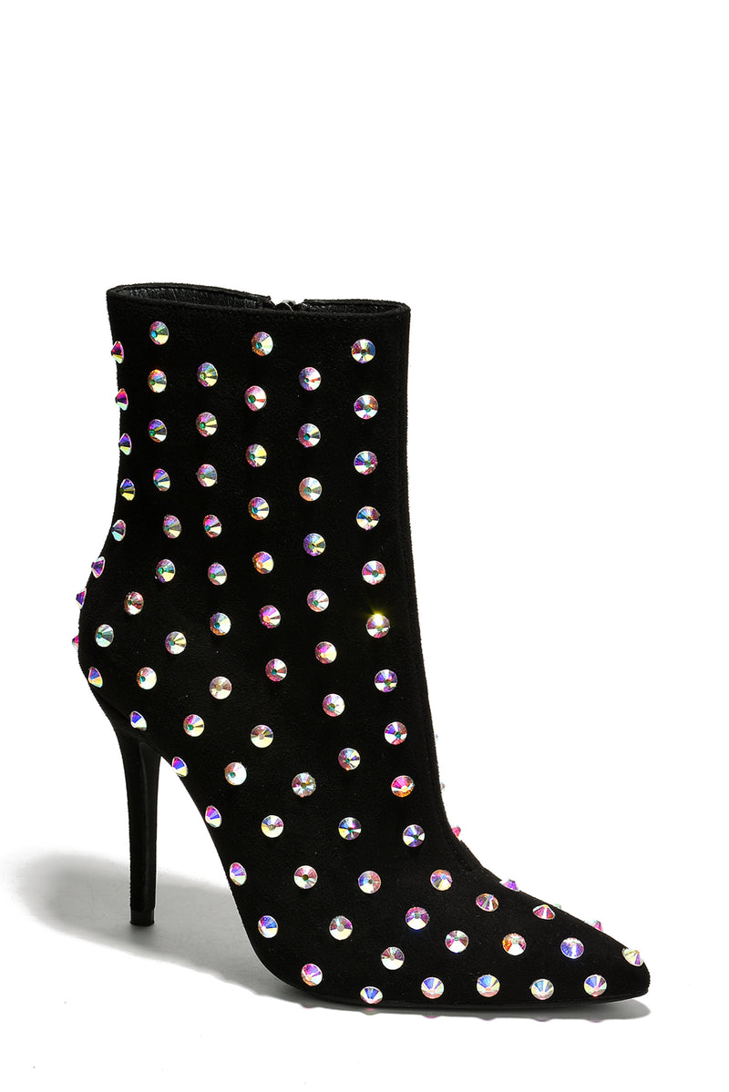 Najary Pointy Toe Crystal-Coated Ankle Boots