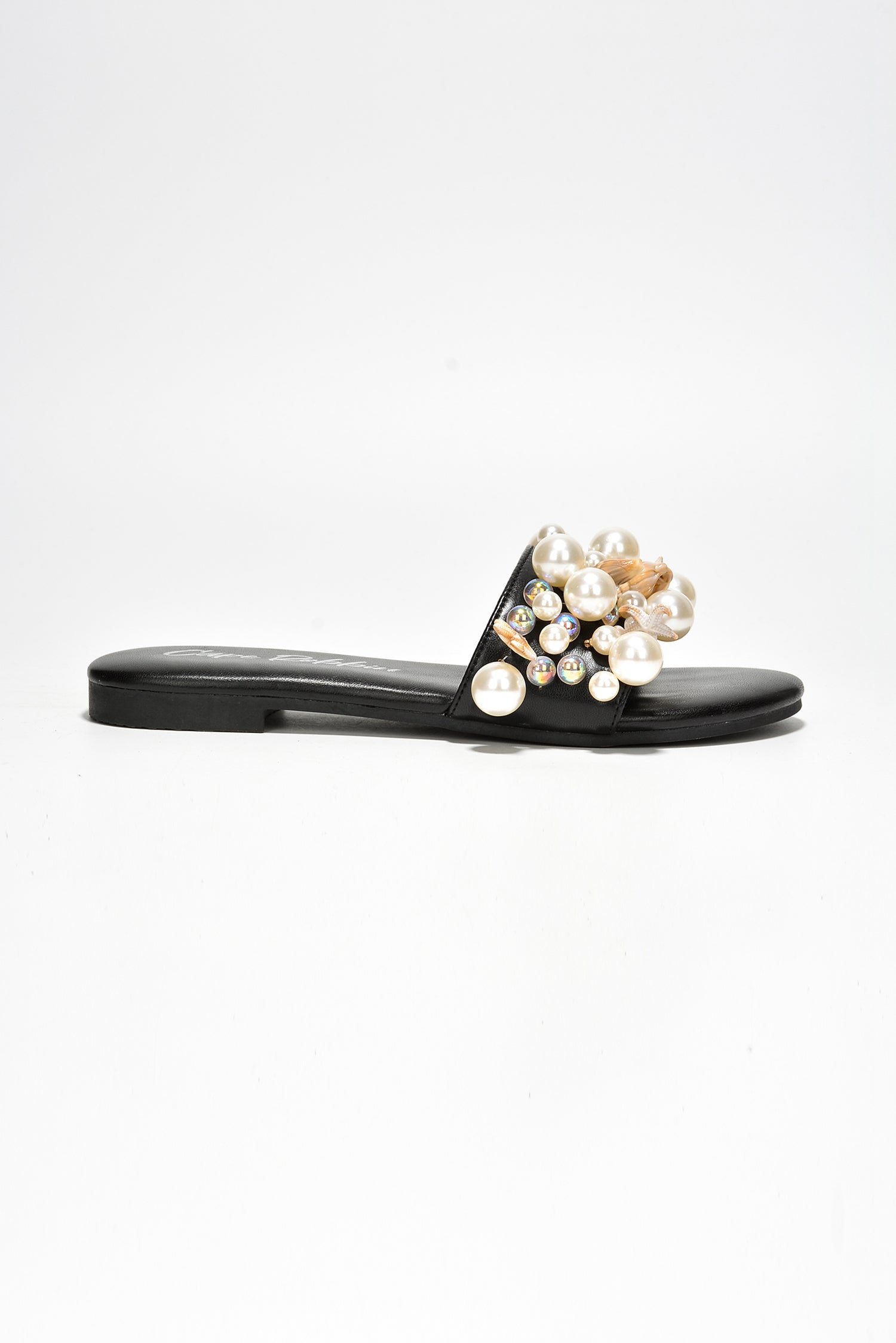 UrbanOG - Ranice Pearls Seashells Raffia Flat Sandals - SANDALS