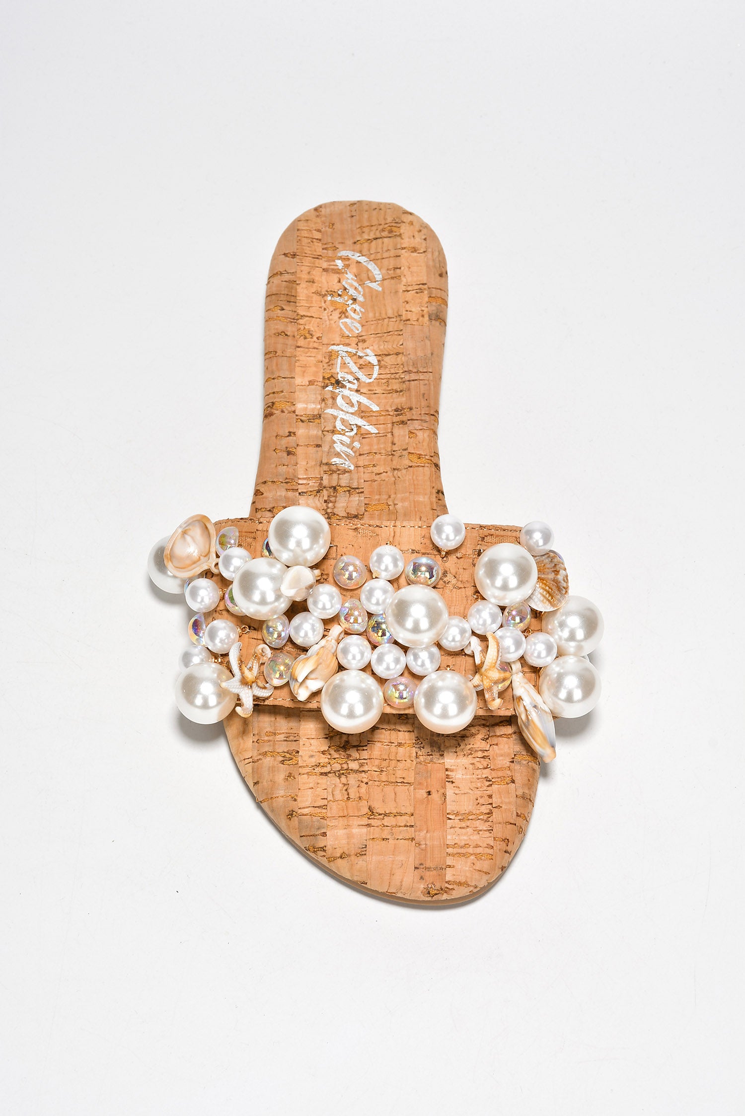 UrbanOG - Ranice Pearls Seashells Raffia Flat Sandals - SANDALS