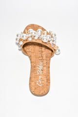 Ranice Pearls Seashells Raffia Flat Sandals