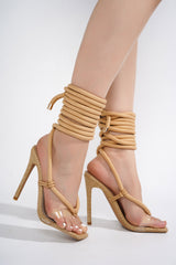 Rebeccalyn Strappy Clear PVC Square Toe Heels