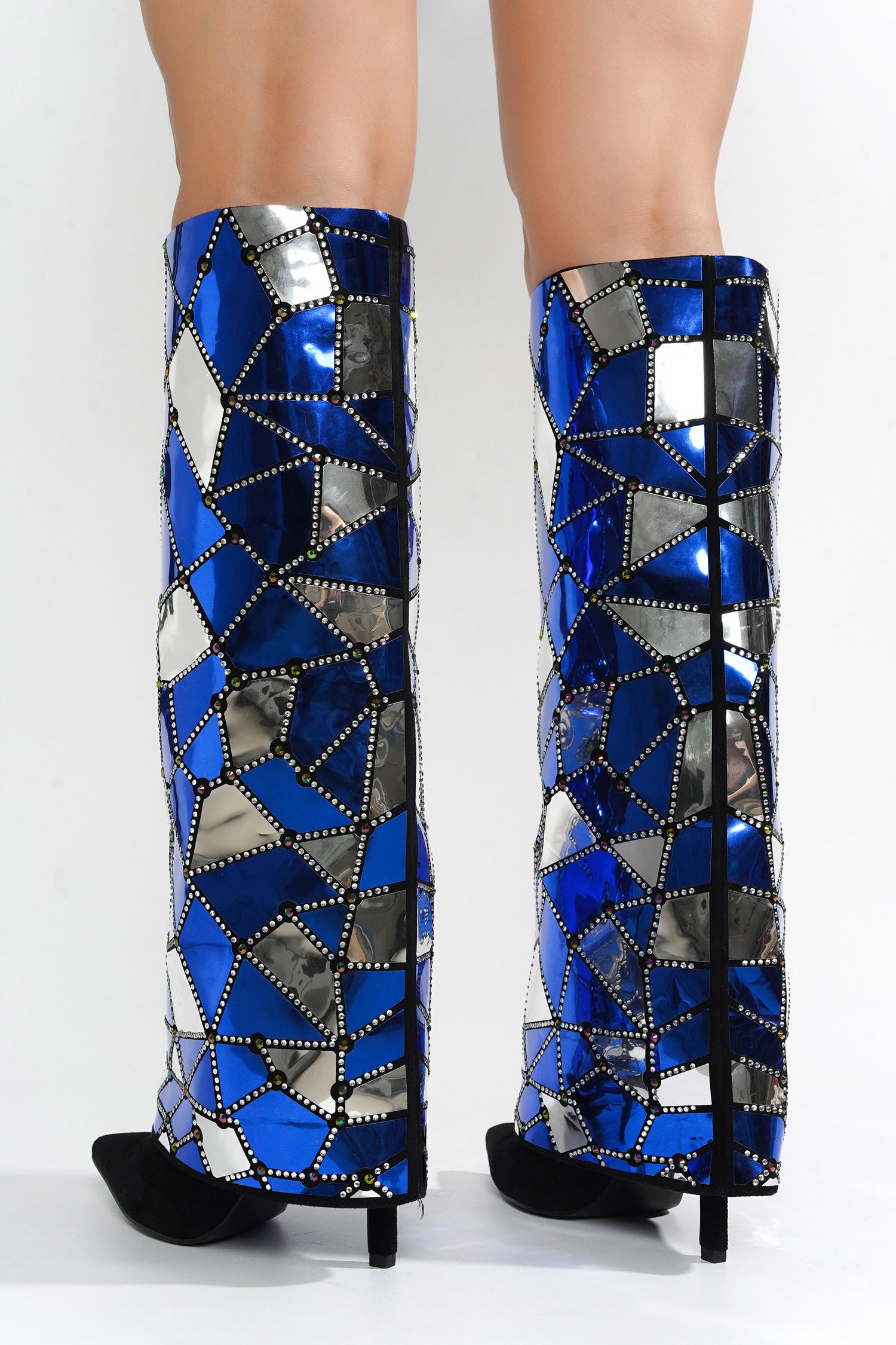 UrbanOG - Searcy Mosaic Knee-High Fold Over Boots - BOOTS