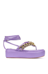 Siera Chain Strappy Lace Up Platform Sandals