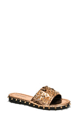 Tonie Spike and Stud Adorned Flat Sandals