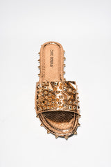 Tonie Spike and Stud Adorned Flat Sandals