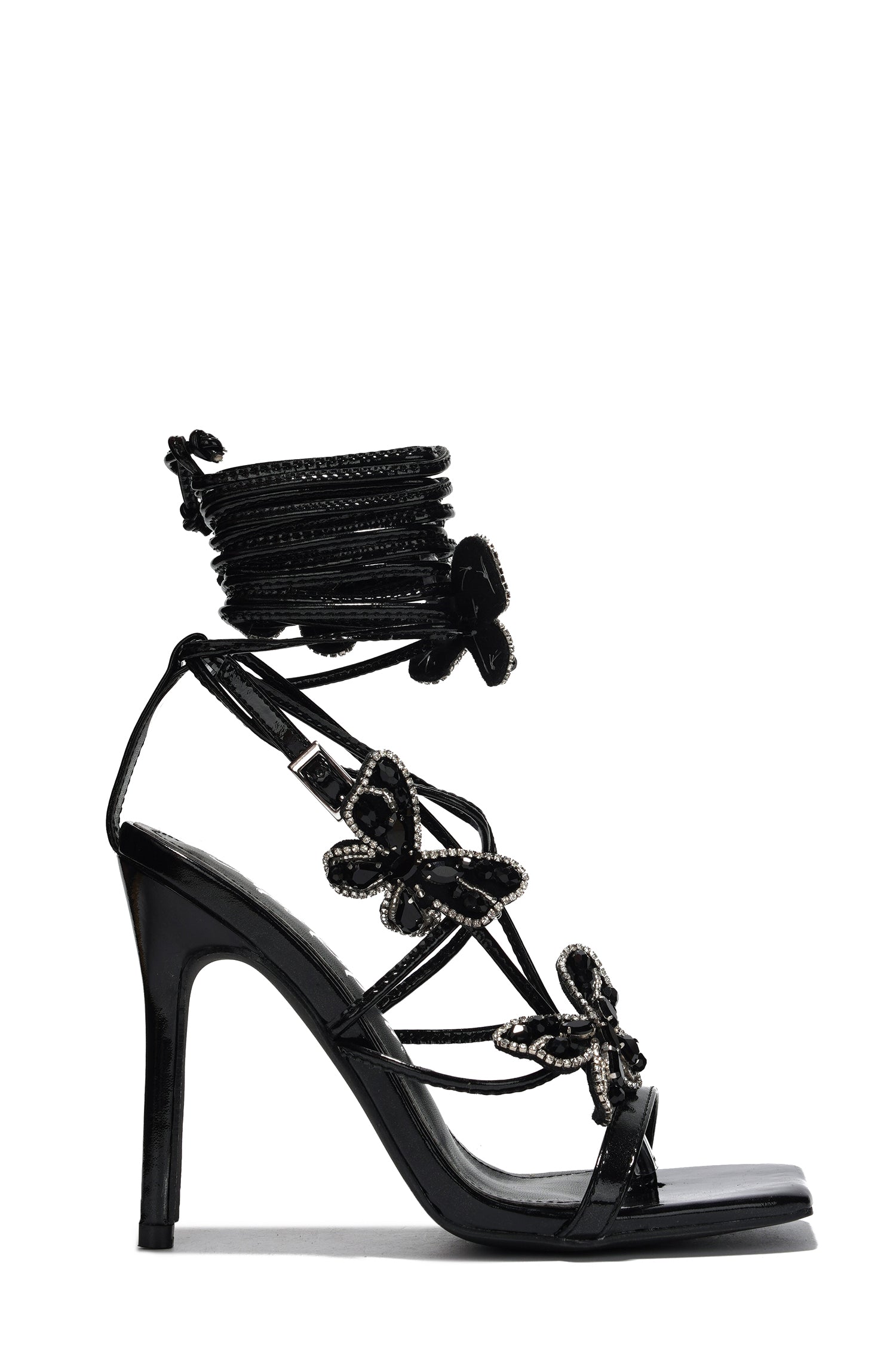 UrbanOG - Vonni Square Toe Butterfly Strappy High Heels - HEELS