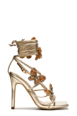 Vonni Square Toe Butterfly Strappy High Heels