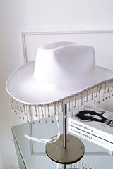 Eolo Rhinestone Fringe Wide-Brim Cowgirl Hat