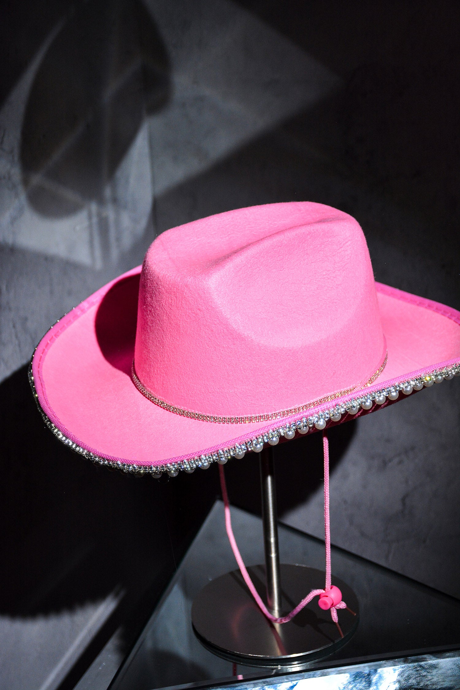 UrbanOG - Marley Rhinestones Pearls Cowboy Hat - ACCESSORIES
