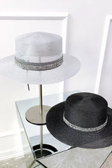 Modernlady Rhinestone-Studded Band Straw Hat