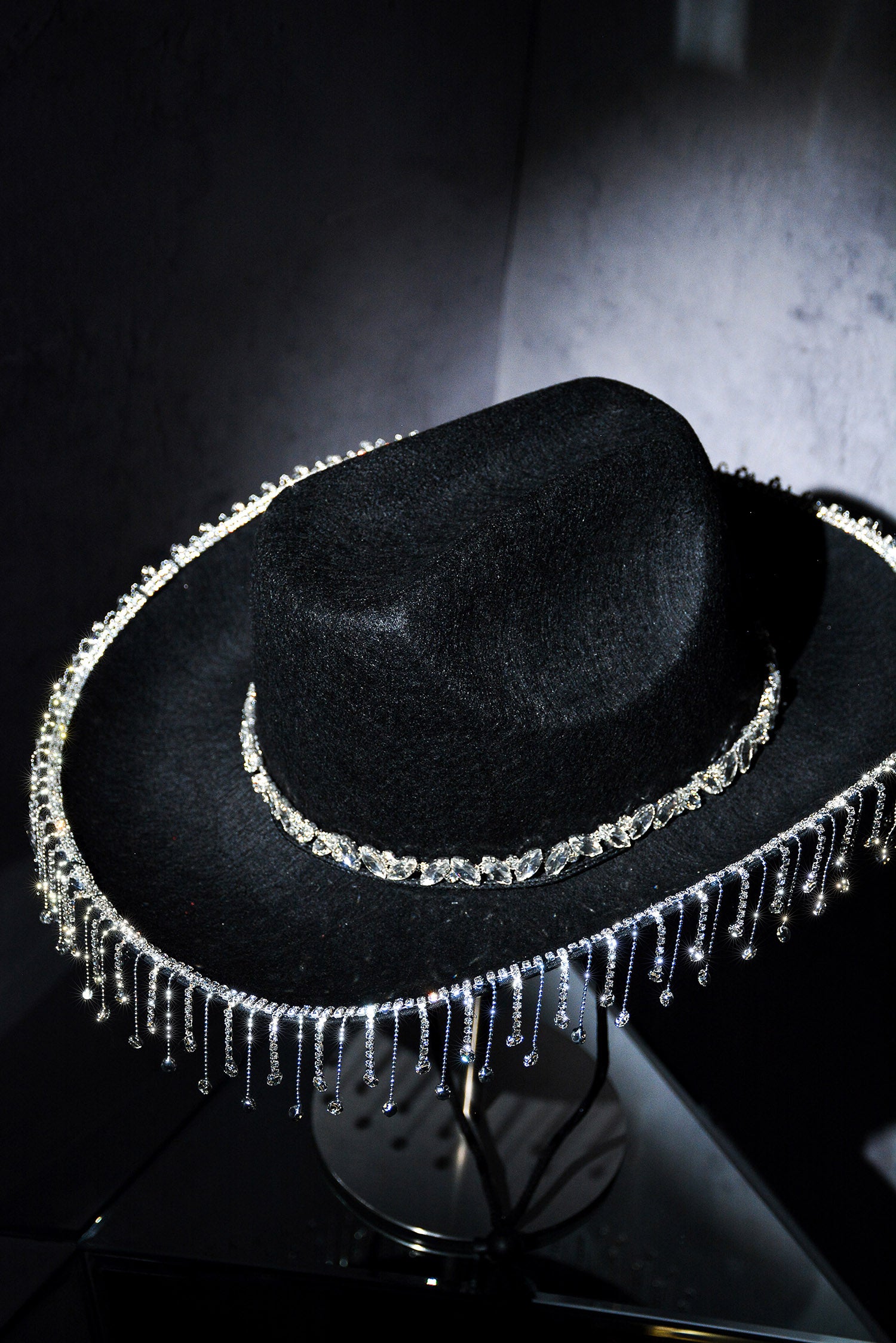 UrbanOG - Noreya Rhinestone Gem Studded Cowboy Hat - ACCESSORIES
