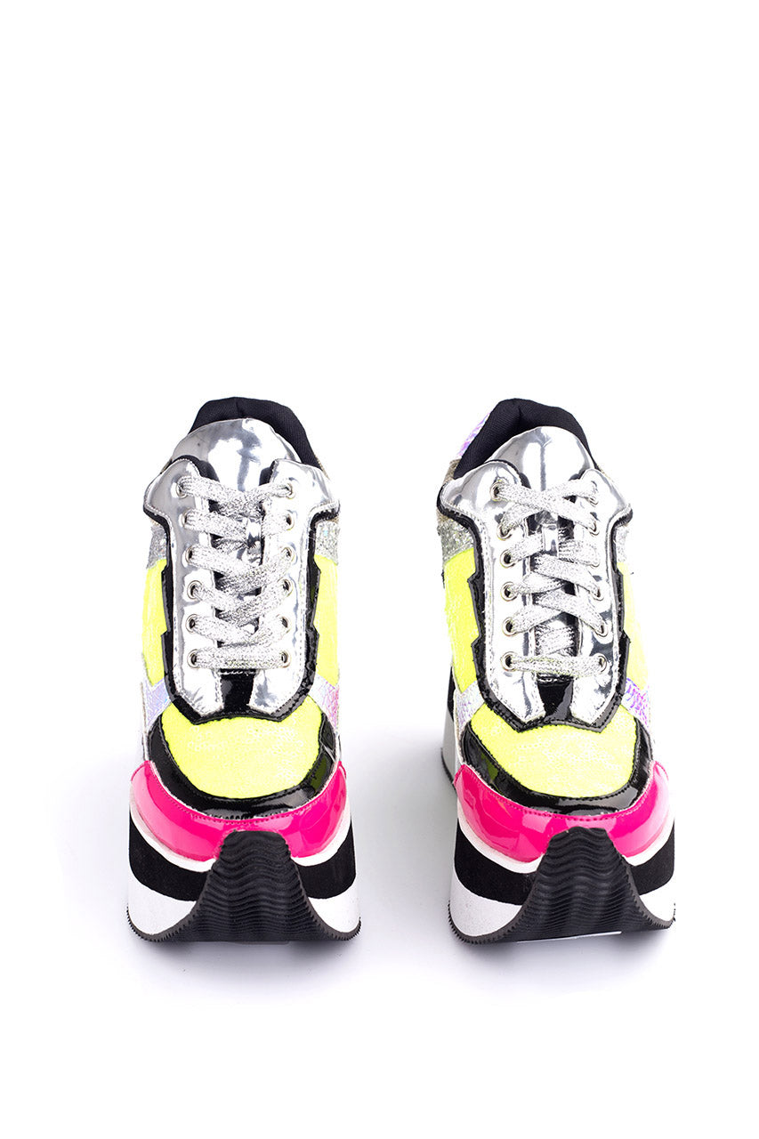 UrbanOG - Althea Metallic Colorblock Platform Sneakers - SNEAKERS