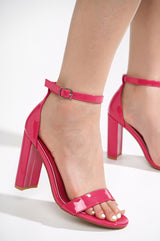 Athens Open Toe Buckle Closure Block Heels