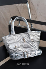 Beri Belt Buckle Decor Top Handle Handbag