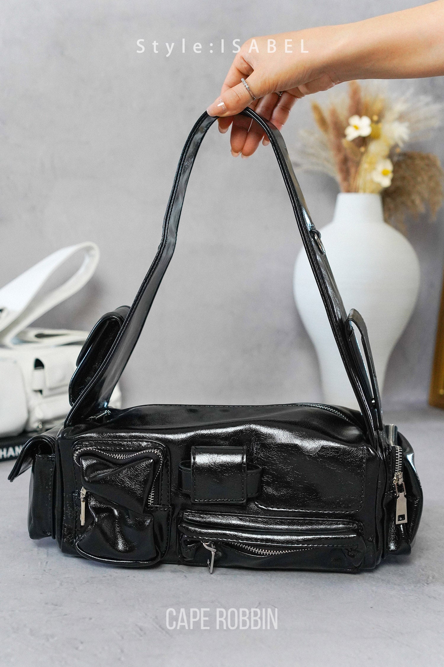 UrbanOG - Isabela Top Handle Rectangular Pocket Handbag - BAGS